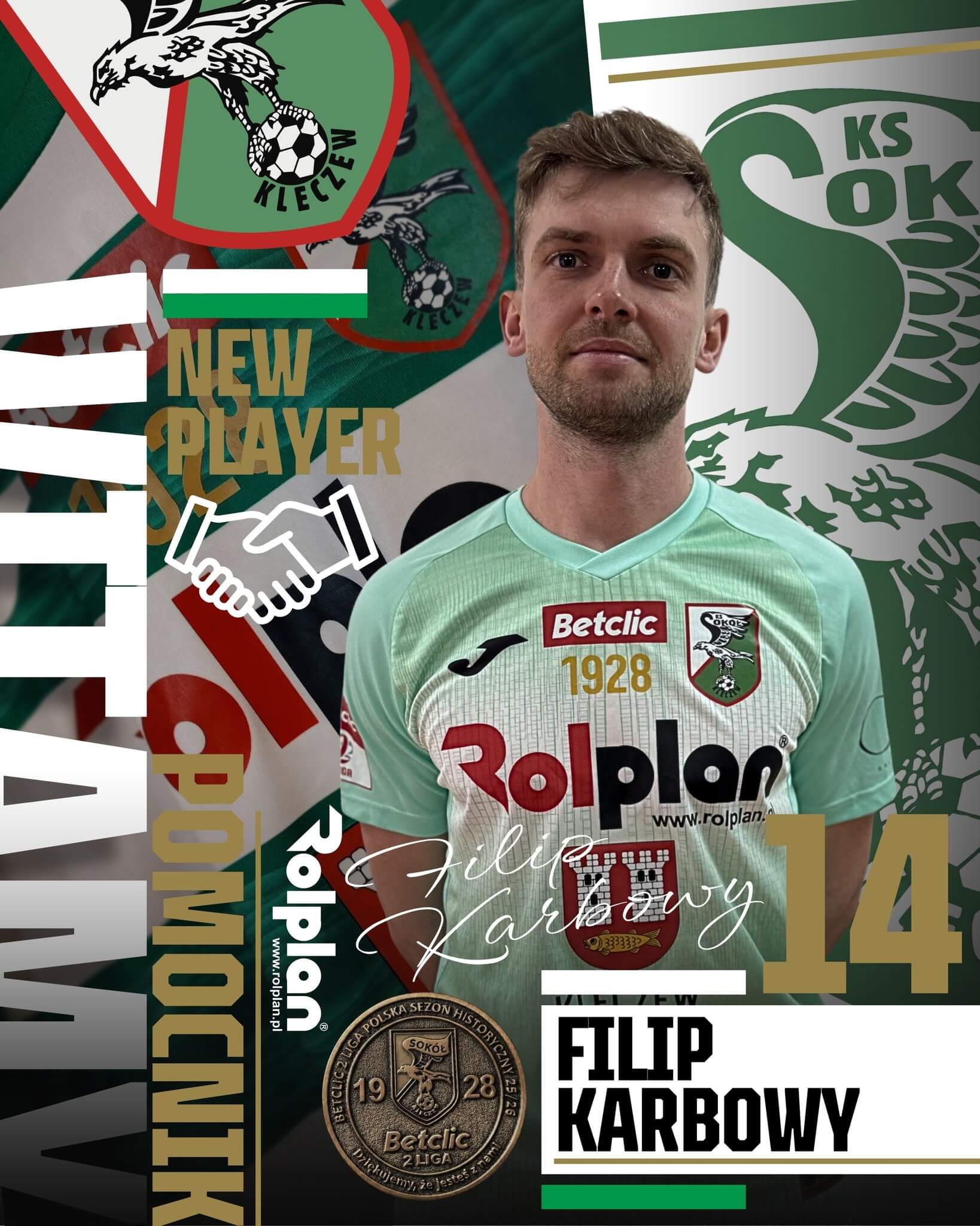 Filip Karbowy wzmacnia Sokół Kleczew!