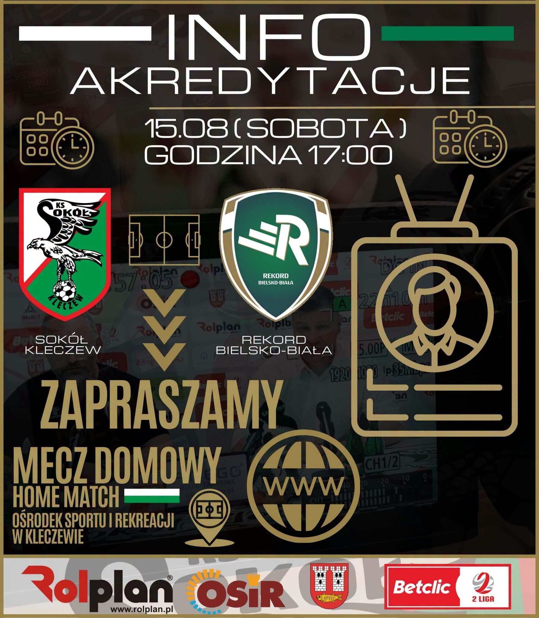 Akredytacje: Sokół vs Rekord Bielsko-Biała